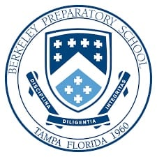Heraldry Preparatory School seal featuring a shield with stars and chevron, located in Tampa, Florida, established 1990